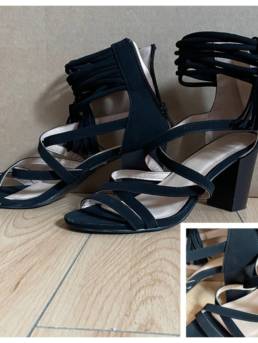 TG. Black zipper heels